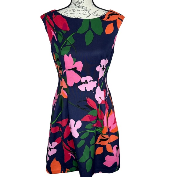 Vince Camuto Floral‎ Print Sleeveless Sheath Dress Party Cocktail Size 8 - Picture 1 of 10